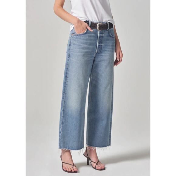 NWT Citizens of Humanity Ayla Raw Hem Crop Jeans in Soda Pop Sz 29